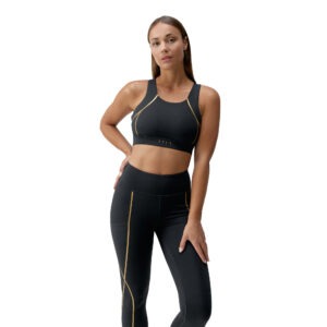 Brassière GOLD Black BORN Living Yoga – Top élégant maintien léger à moyen