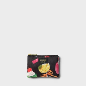 Petite pochette WOUF Cheers en tissu recyclé - pochette zippée