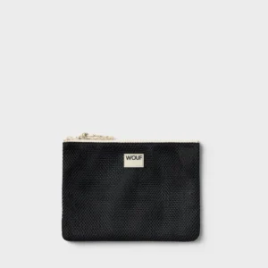 Pochette WOUF Onyx en tissu recyclé – trousse zippée noire déperlante