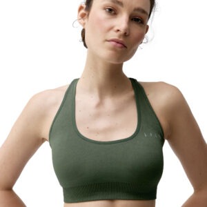Brassière Apamala Dark Olive BORN Living Yoga – Top seamless vert olive élégante