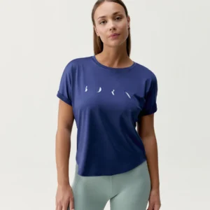 T-shirt Azami Next Blue BORN Living Yoga – T-shirt sport femme bleu intense